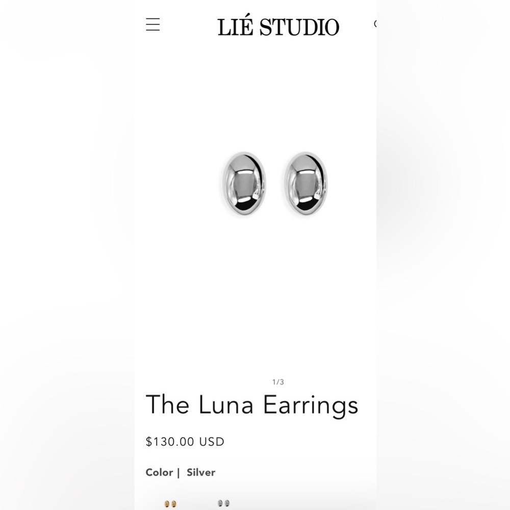 LIÉ STUDIO COPENHAGEN Luna Earrings sterling silver 925 brand new in velvet bag